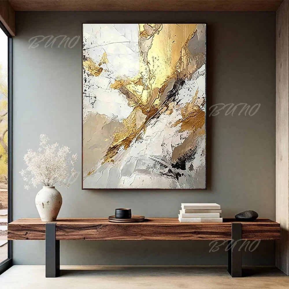 Gold Foil Textured Canvas Art