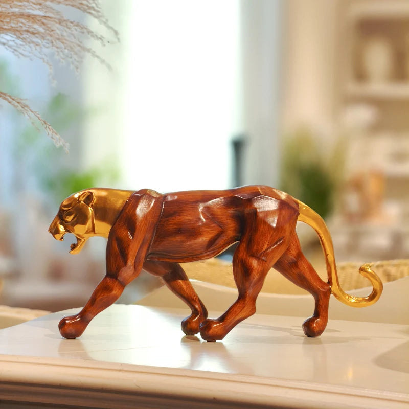 Golden Leopard Sculpture