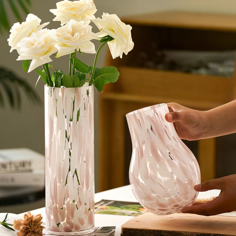 Pink Leopard Glass Vase