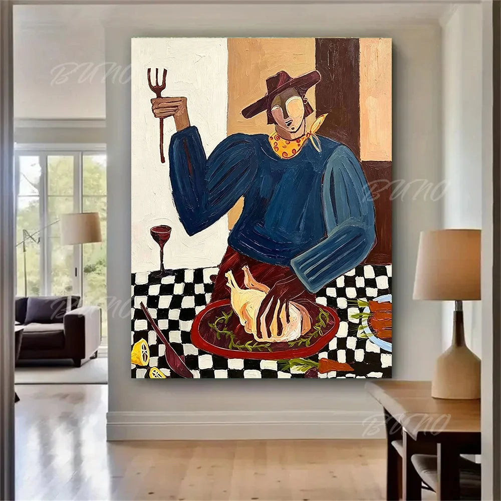 Cubist Figure Scene Painting