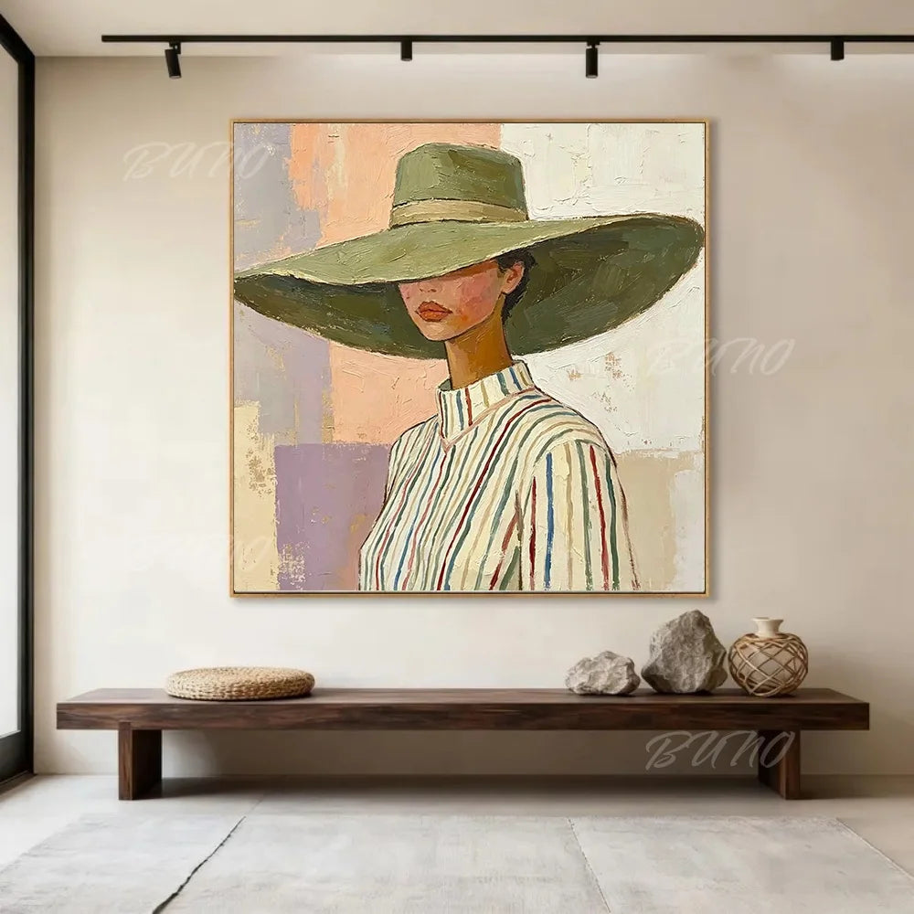 Woman with Hat Painting