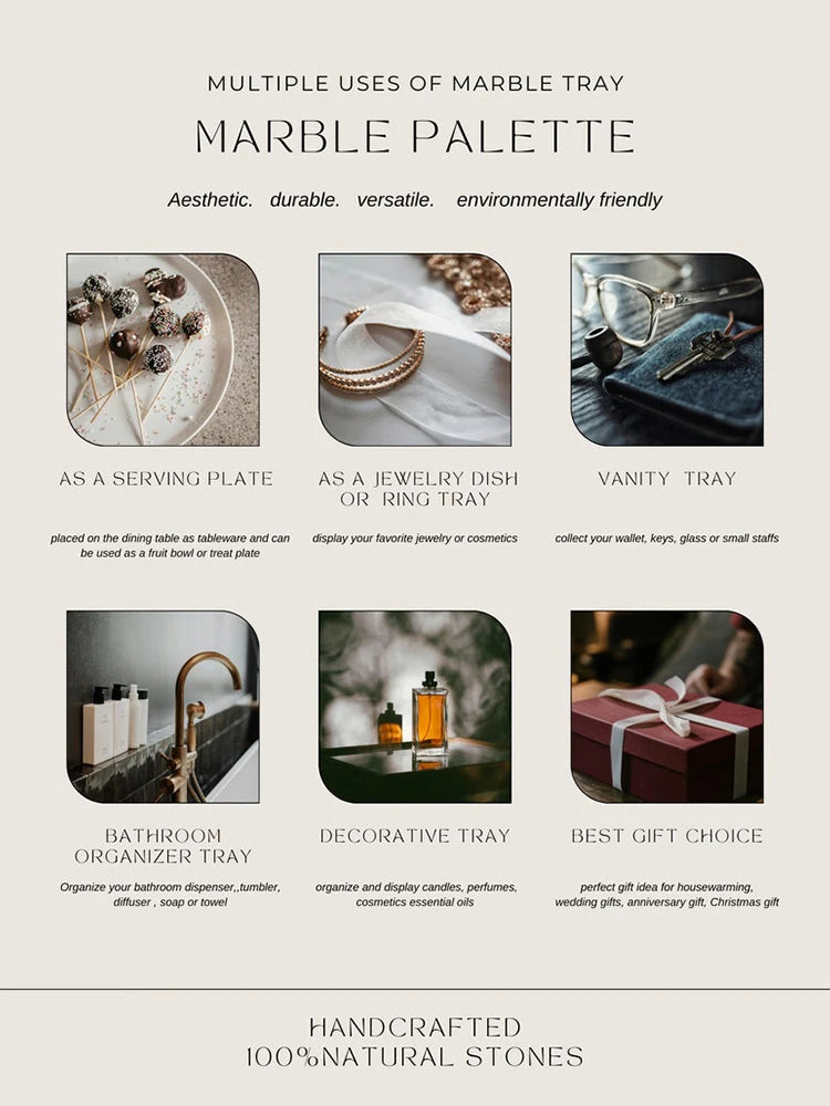 Real Luxurious Marble Vanity Tray
