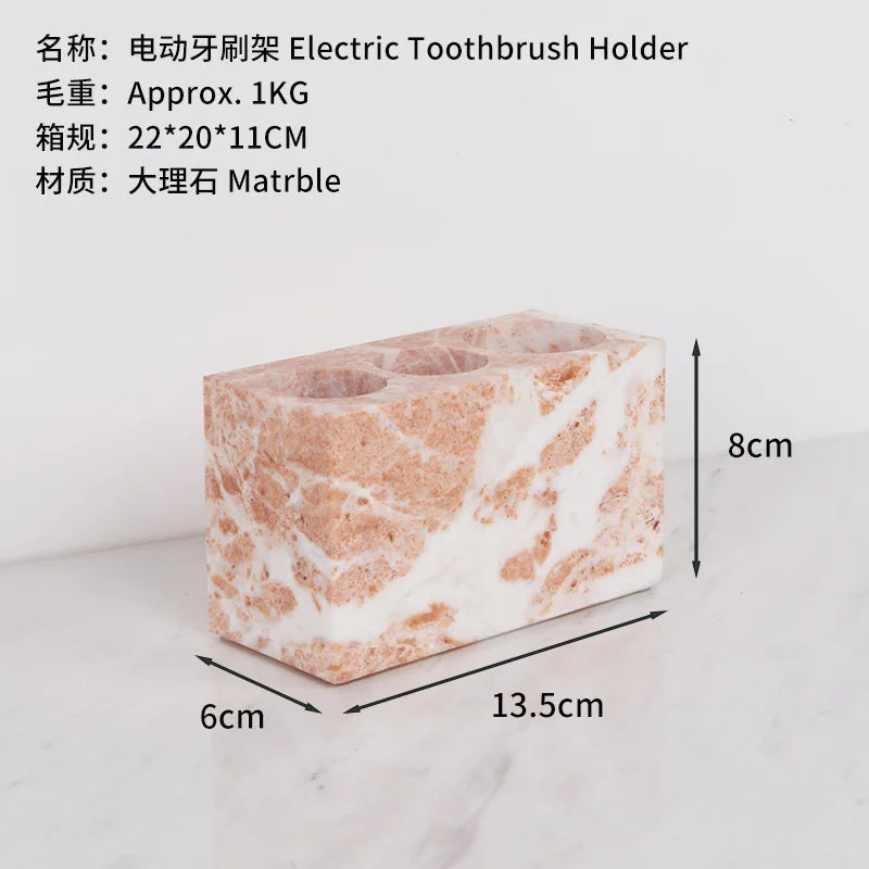 Coral Red Marble Bath Set