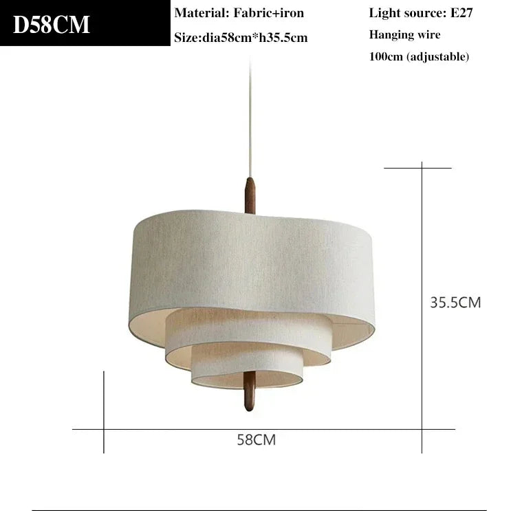Japan Retro Fabric Chandelier Wabi