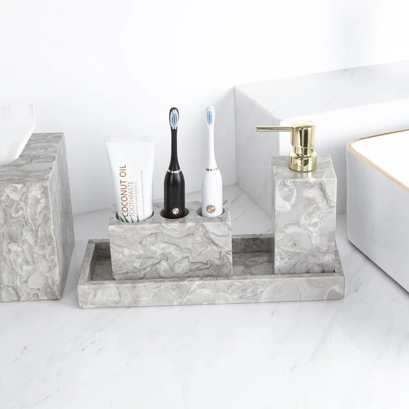 Pitaya Flower Marble Vanity Set