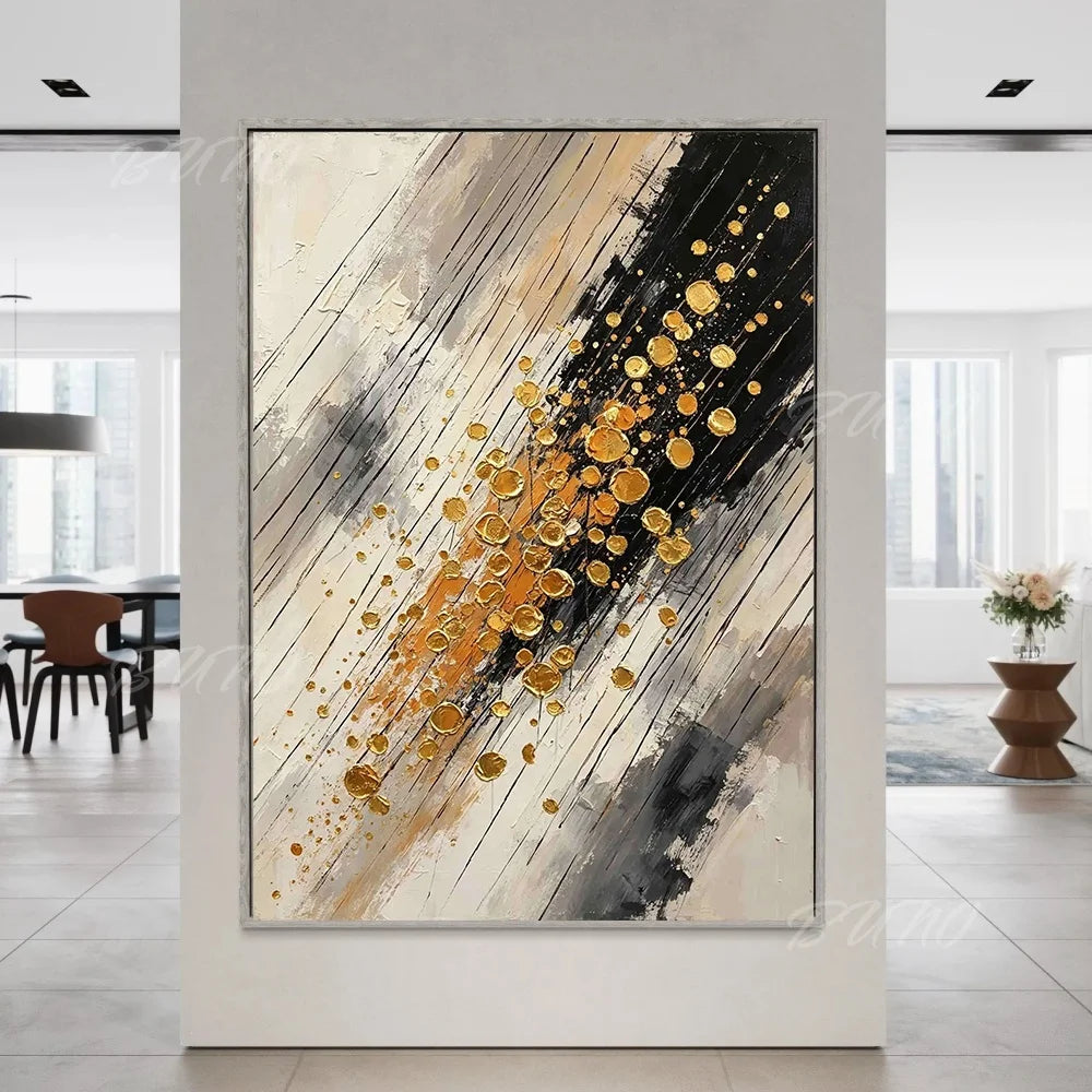 Golden Textured Palette Painting