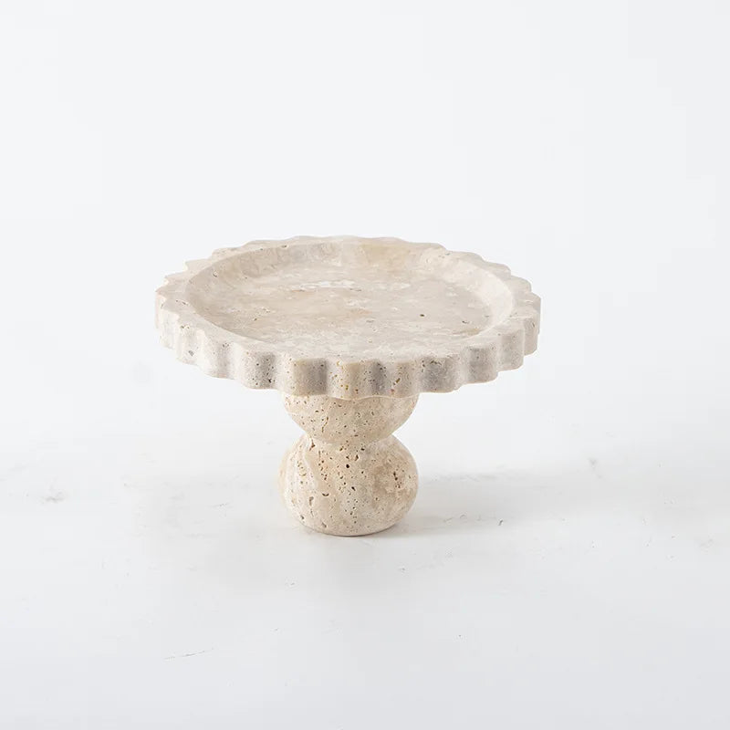 Wavy Edge Marble Cake Stand