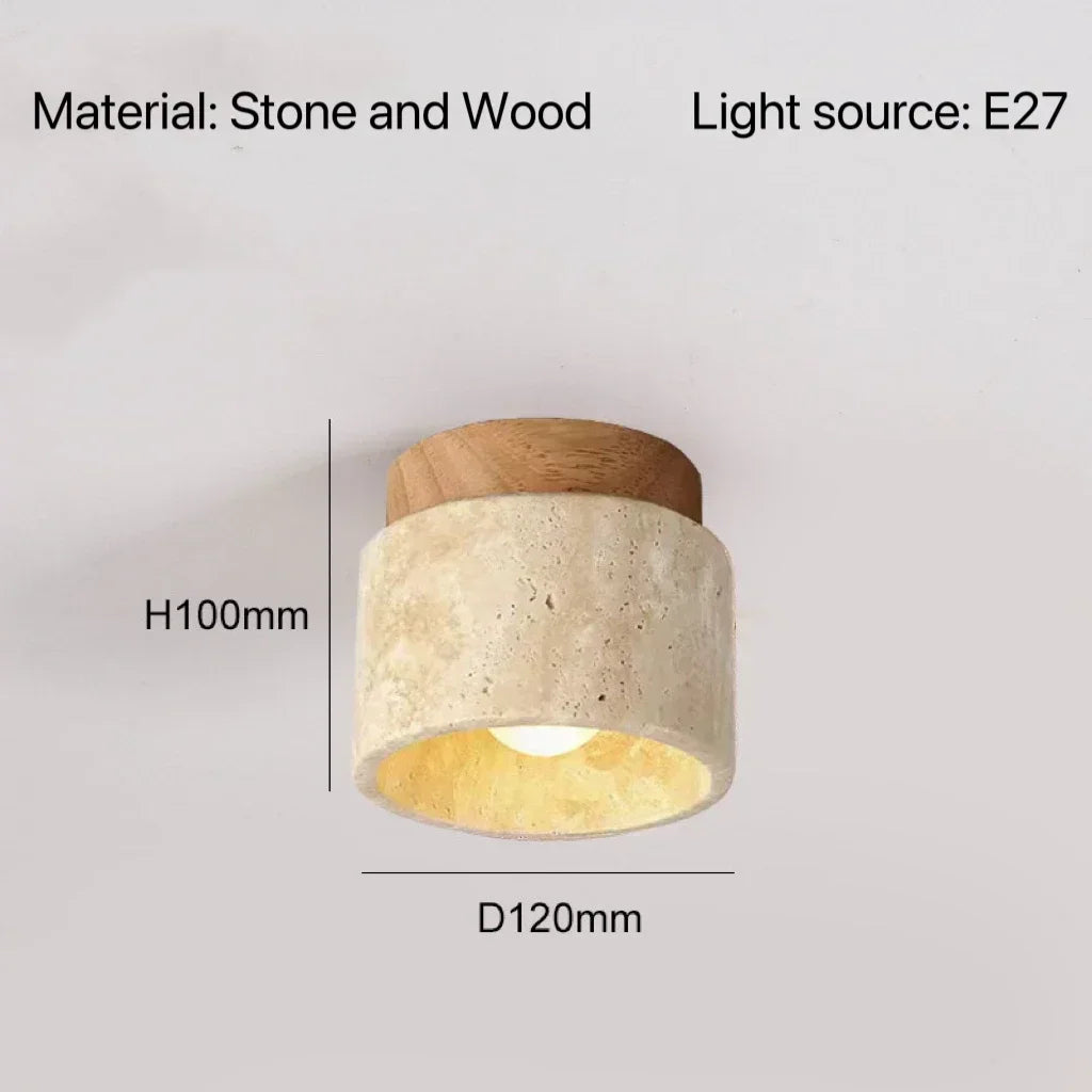 Wabi-Sabi Travertine Ceiling Lamp
