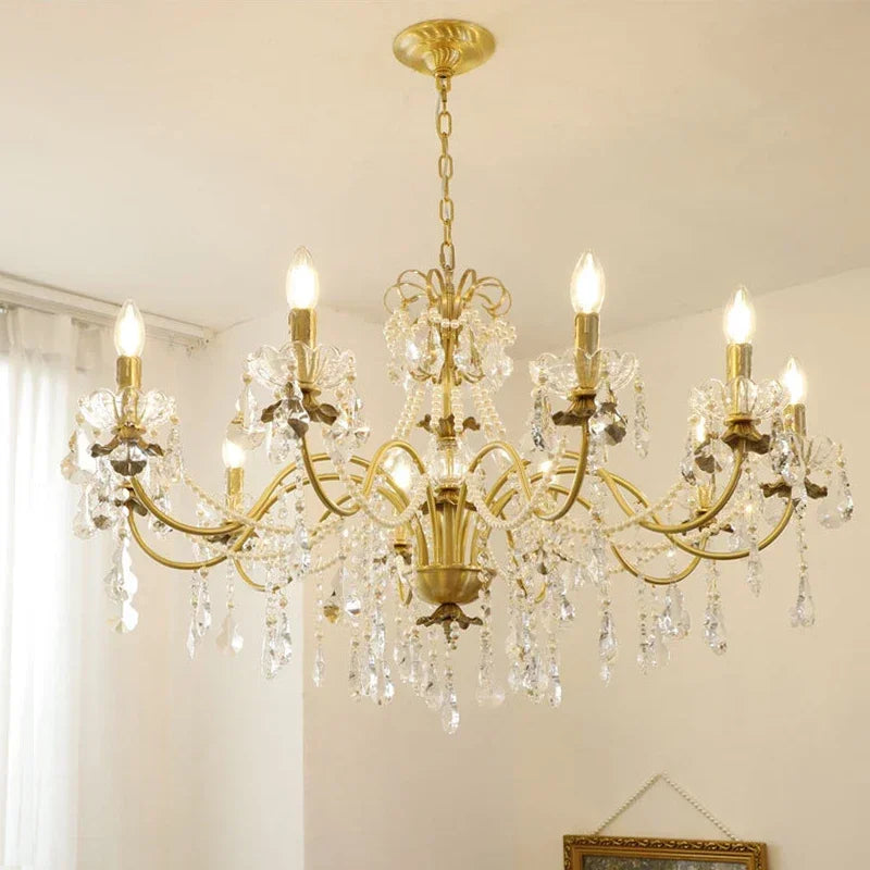 French Pearl Candle Chandelier