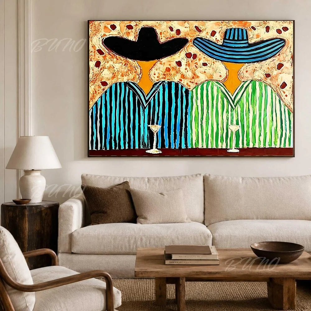 Mid-Century Textured Painting