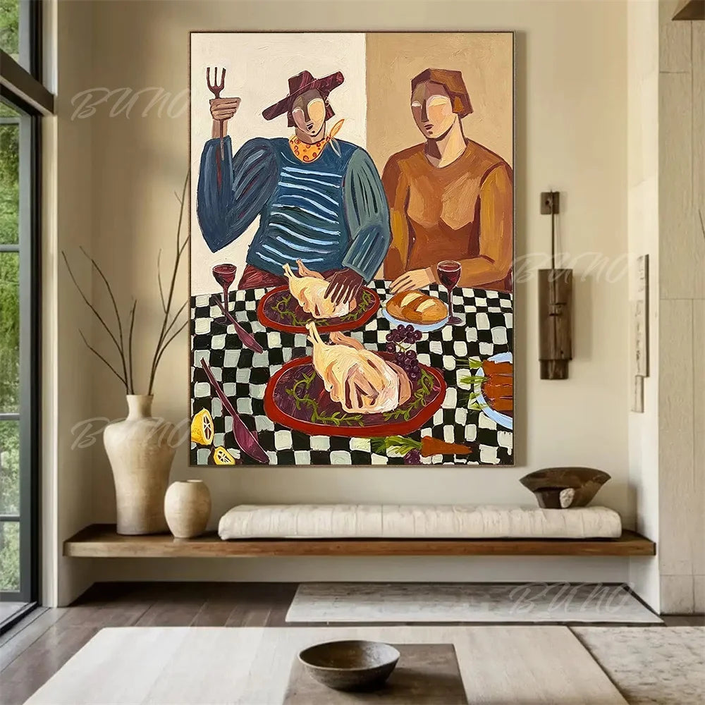 Cubist Figure Scene Painting