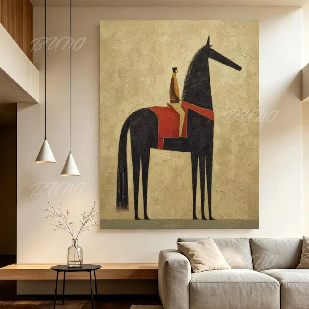 Cubist Horse Rider Art