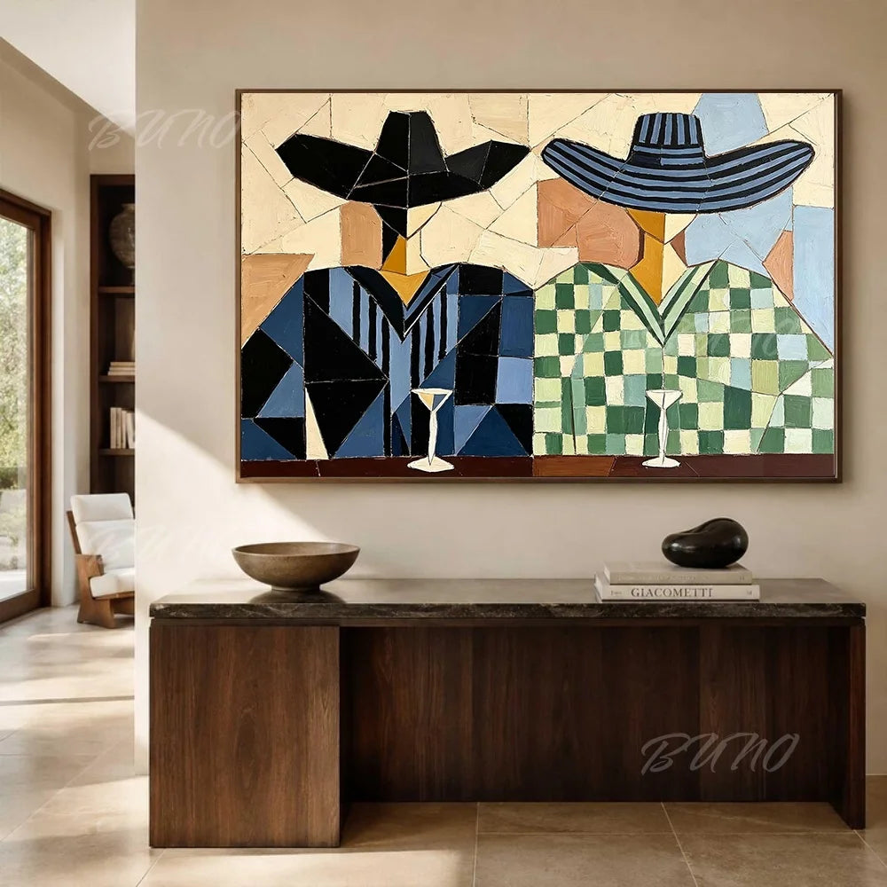 Mid-Century Textured Painting