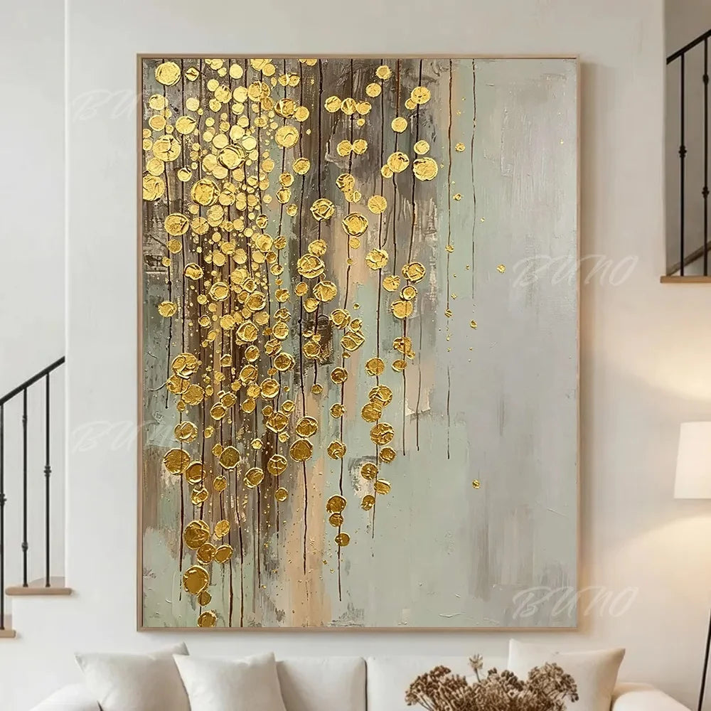 Golden Textured Palette Painting