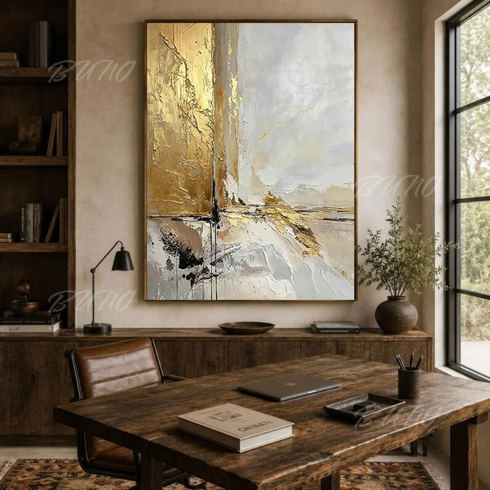 Gold Foil Textured Canvas Art