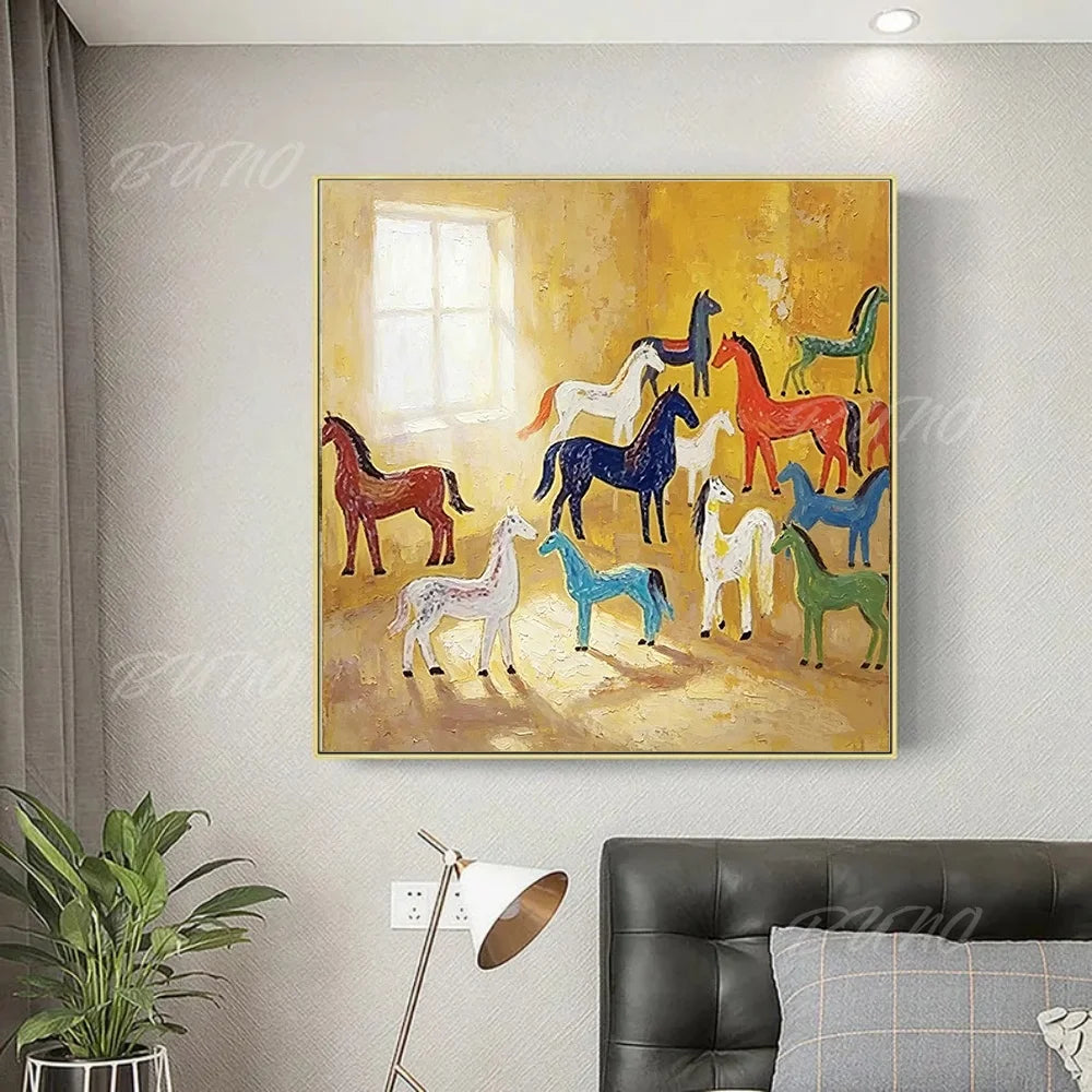 Whimsical Horses Painting