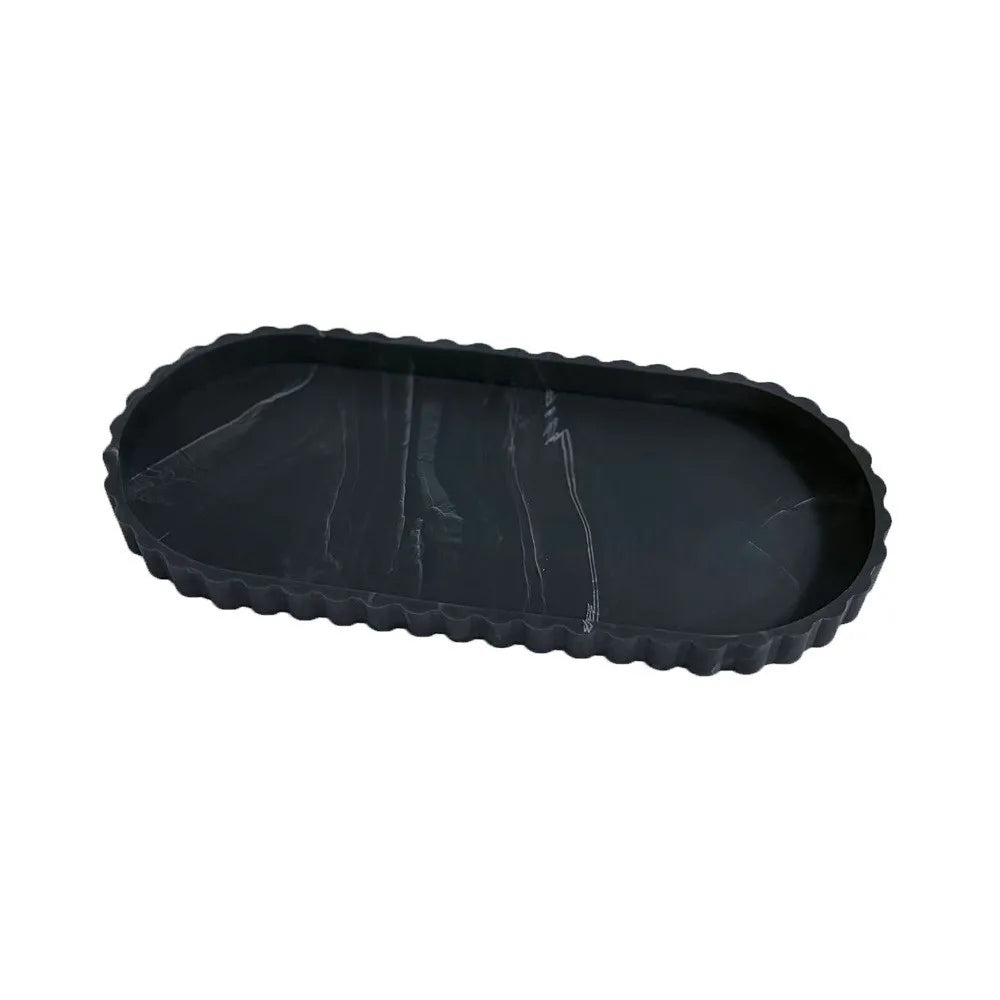 Oval Lace Marble Tray