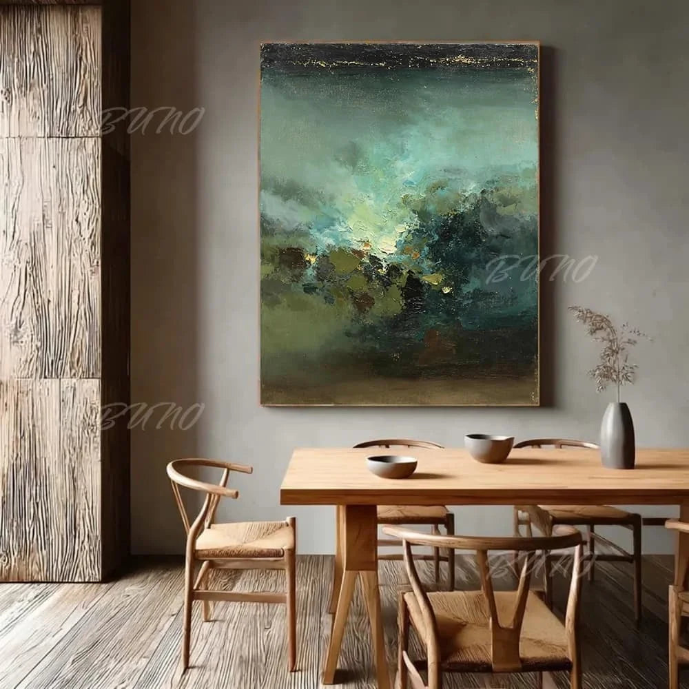 Gold and Green Canvas Art