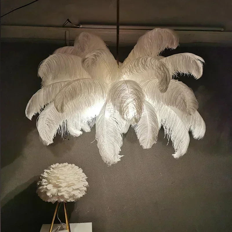 LED Nordic Feather Chandelier Modern