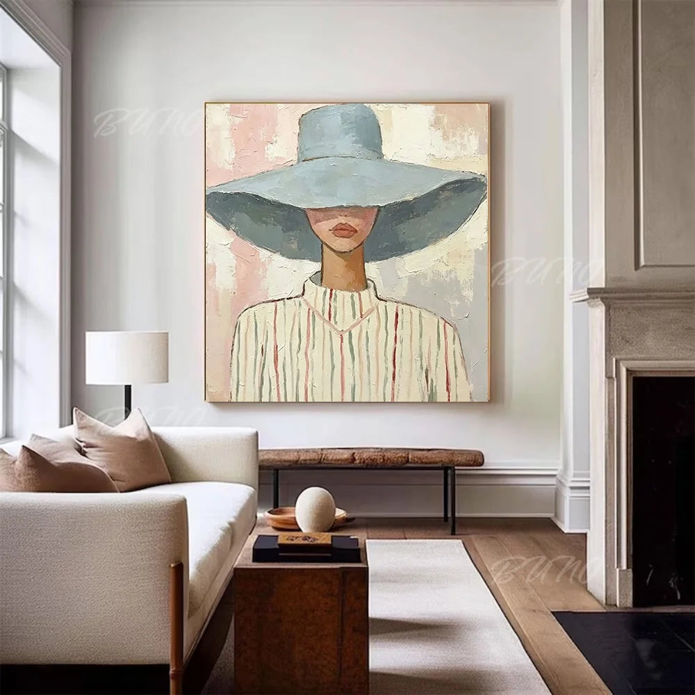 Woman with Hat Painting