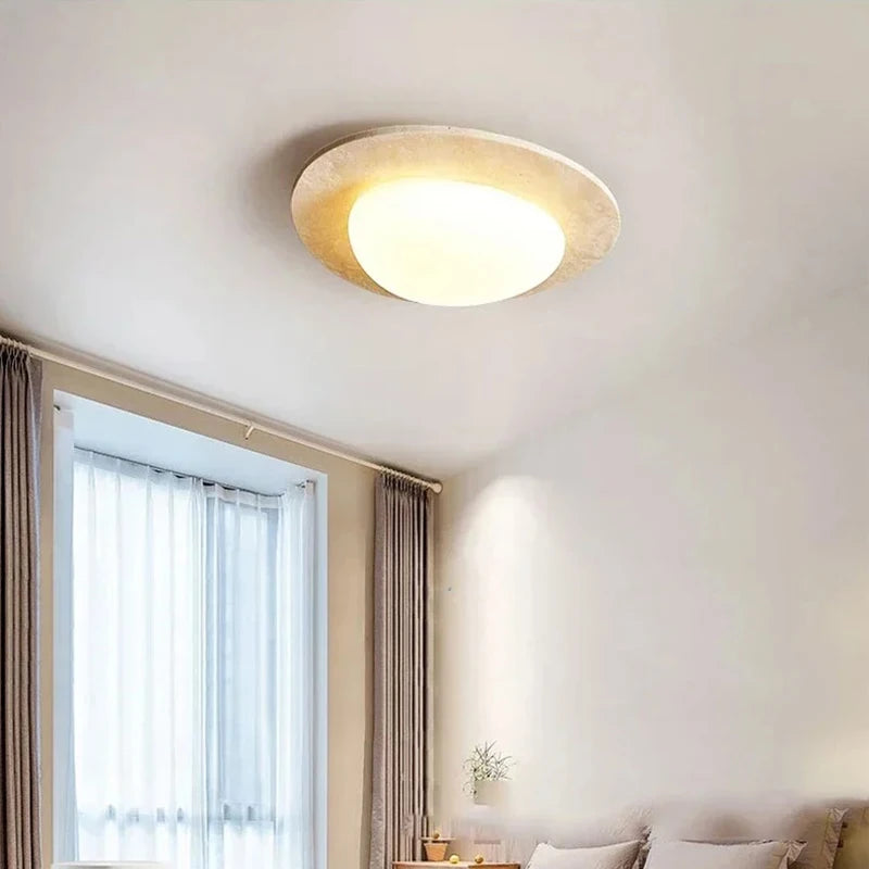 Wabi Sabi Yellow Travertine Ceiling Light
