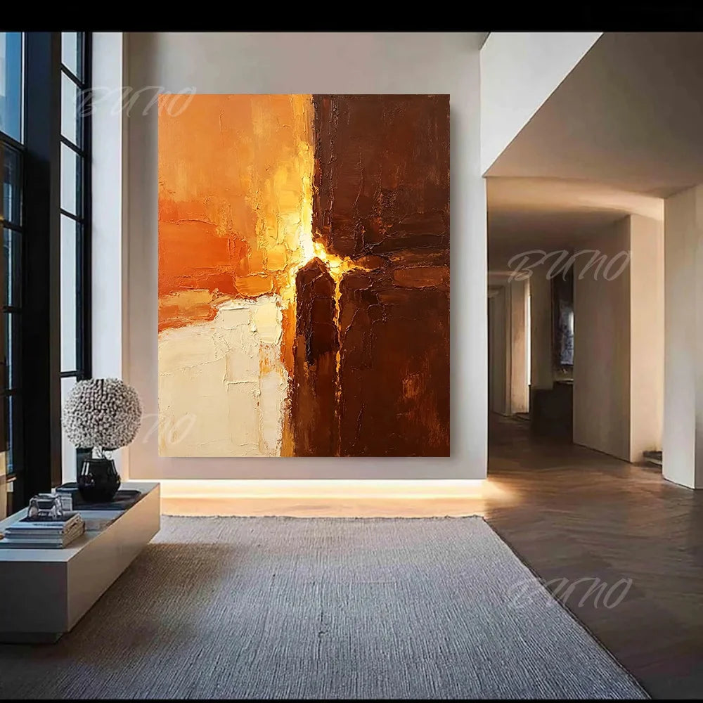 Warm Brown Minimalist Painting