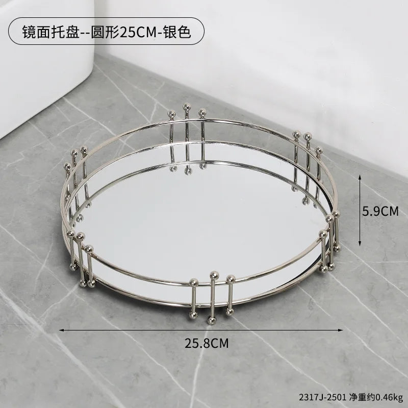Mirrored Gold Storage Tray