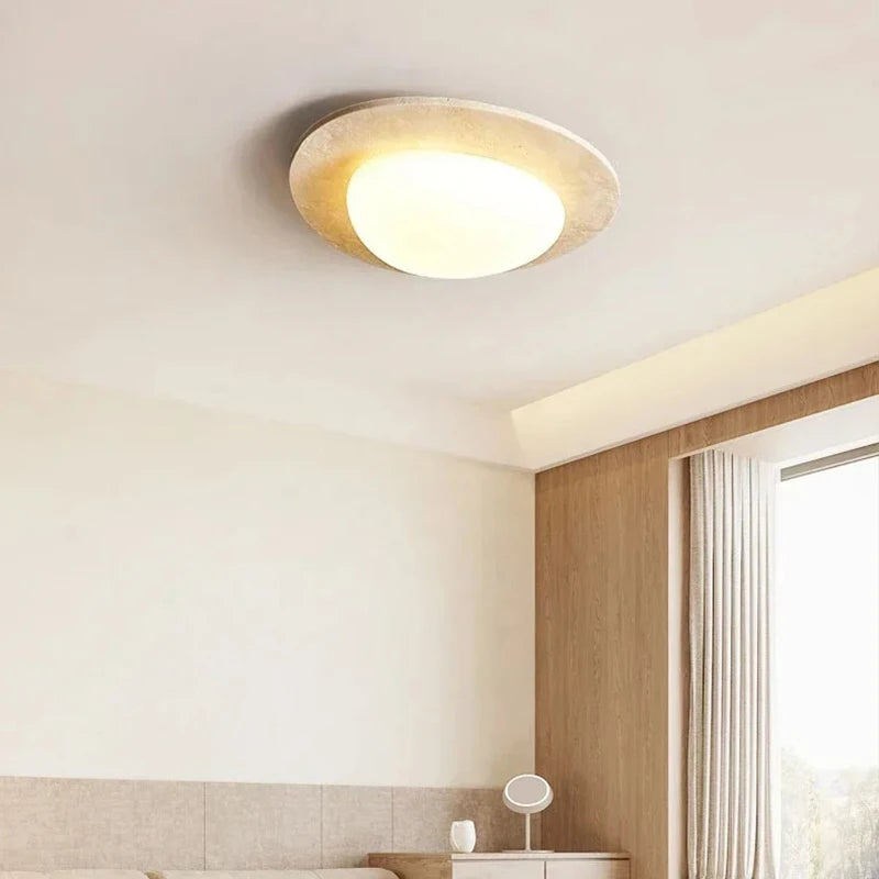 Wabi Sabi Yellow Travertine Ceiling Light