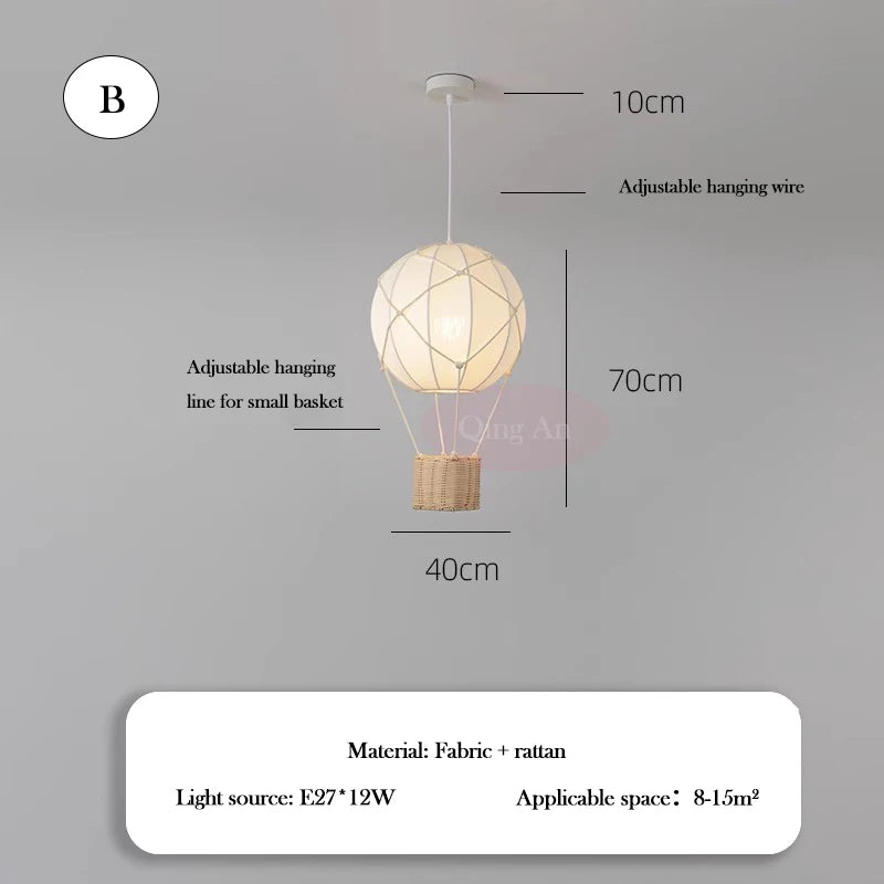 Hot Air Balloon Rattan Lamp