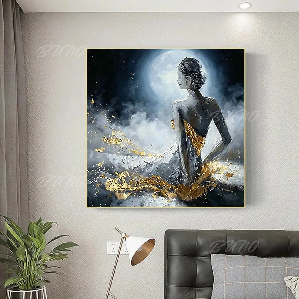 Gold Foil Canvas Painting