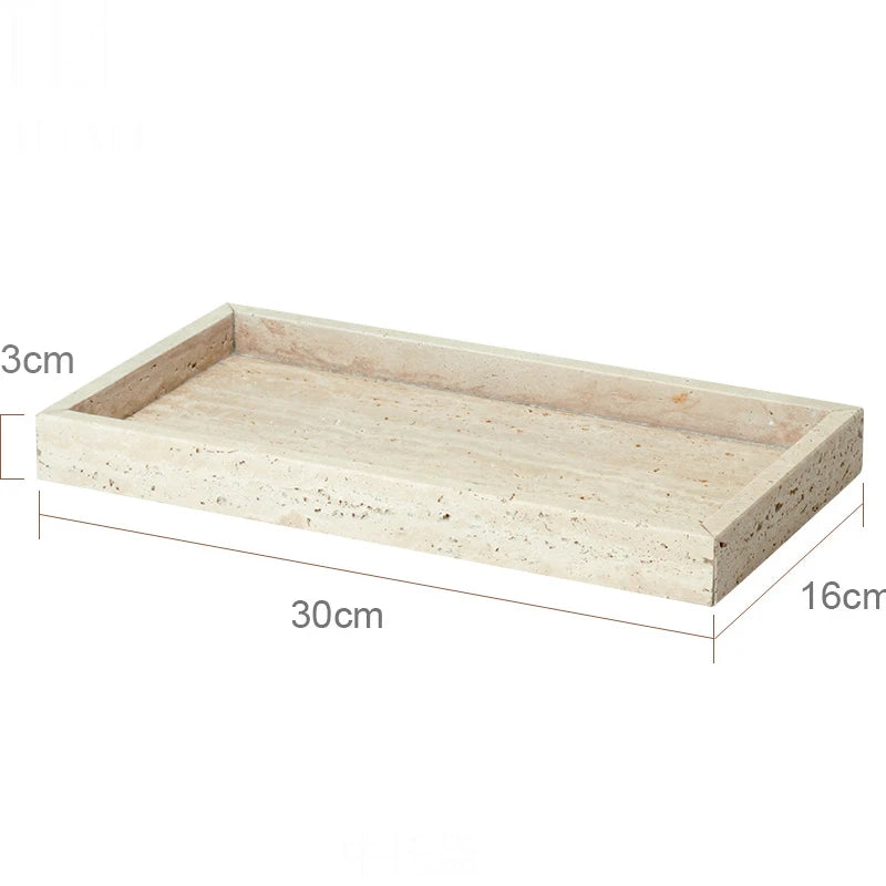 Beige Travertine Bathroom Accessories Set