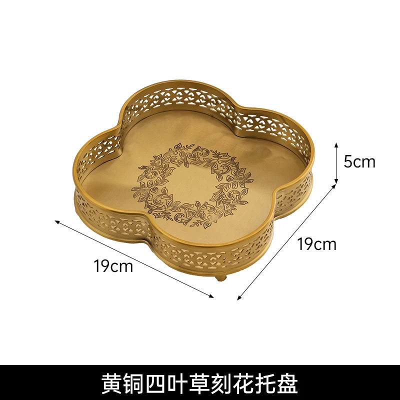 European Brass Tea Table Storage