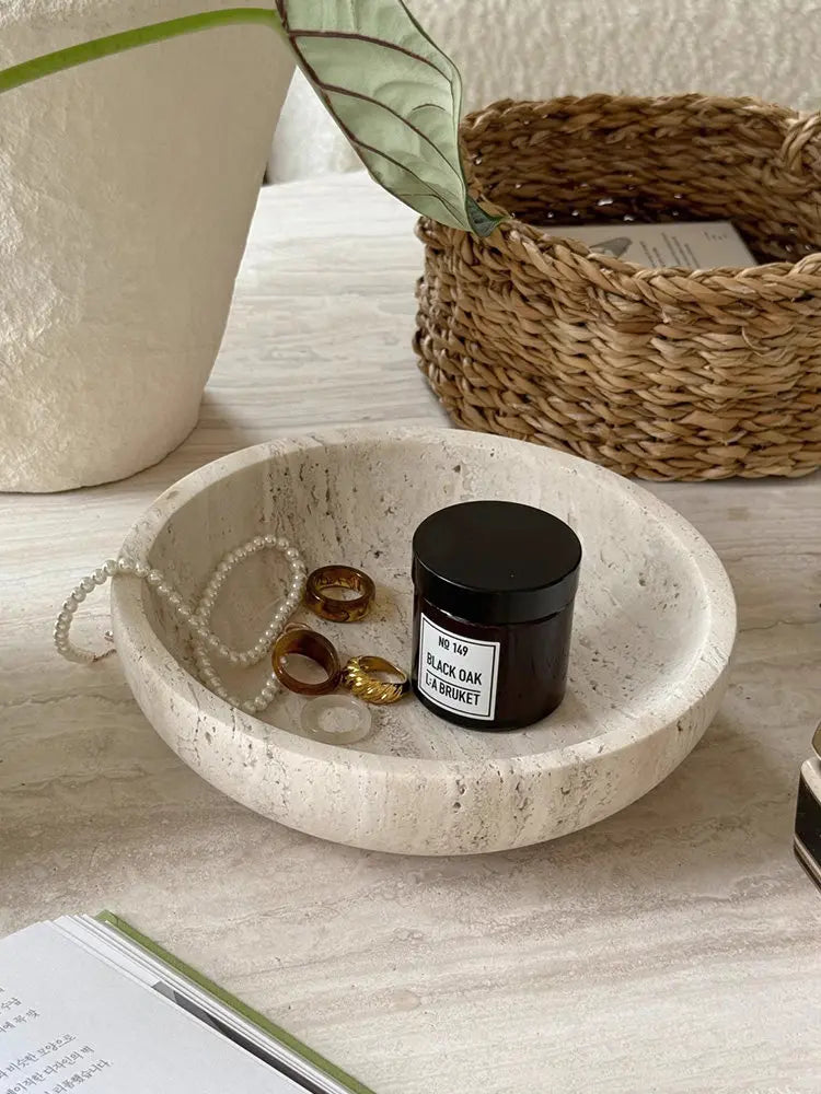 Yellow Travertine Jewellery Tray