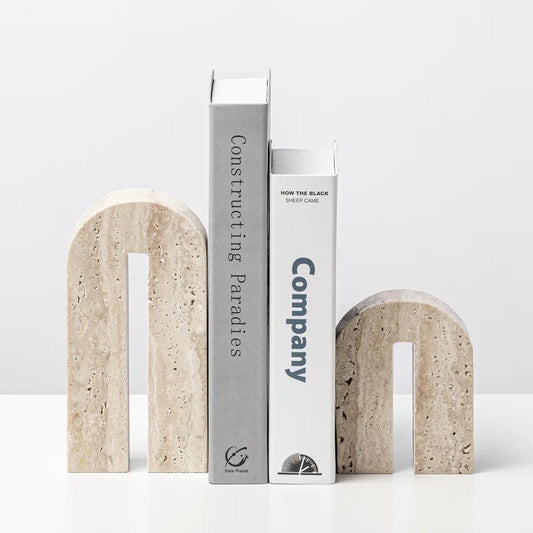 Retro Natural Stone Bookends Vintage