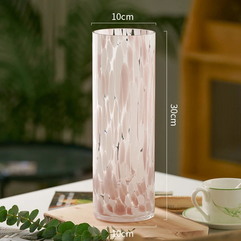 Pink Leopard Glass Vase