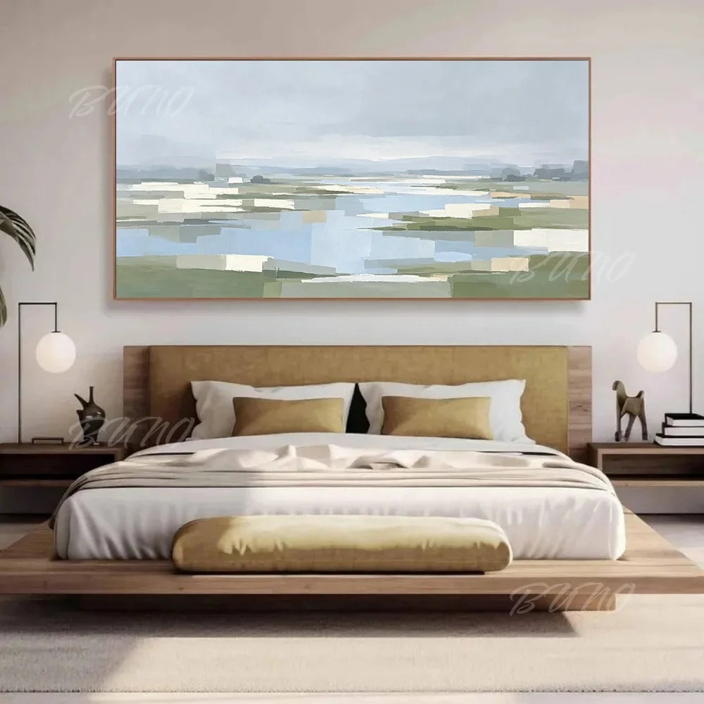 Green Wetland River Art