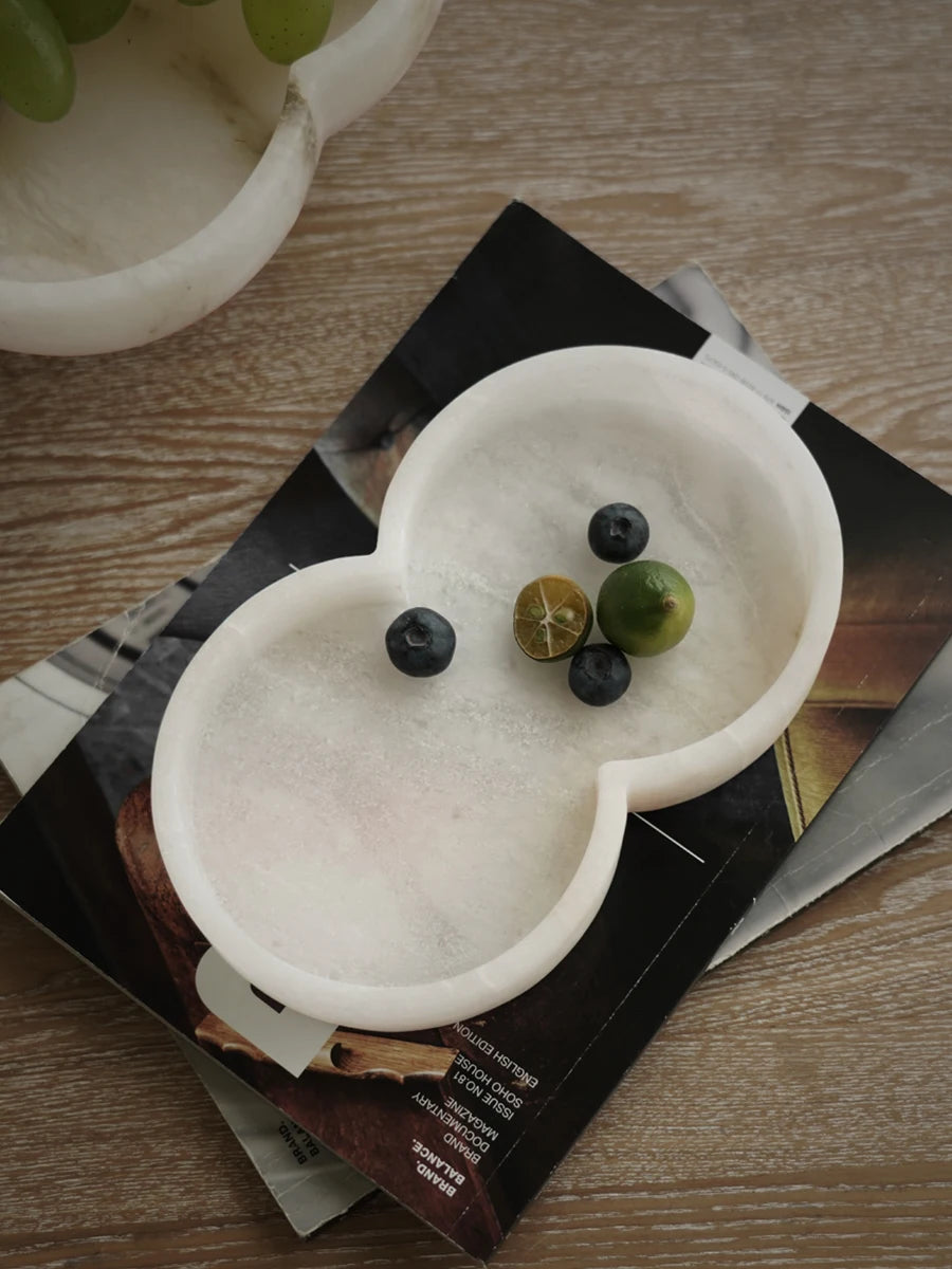 White Onyx Natural Marble Tray