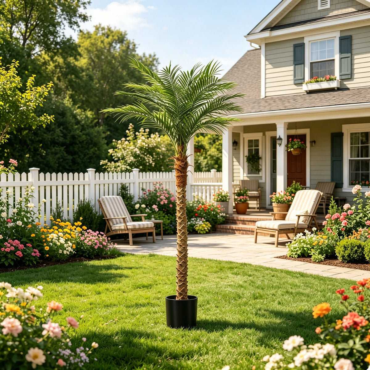 Faux Palm Tree Artificial Golden