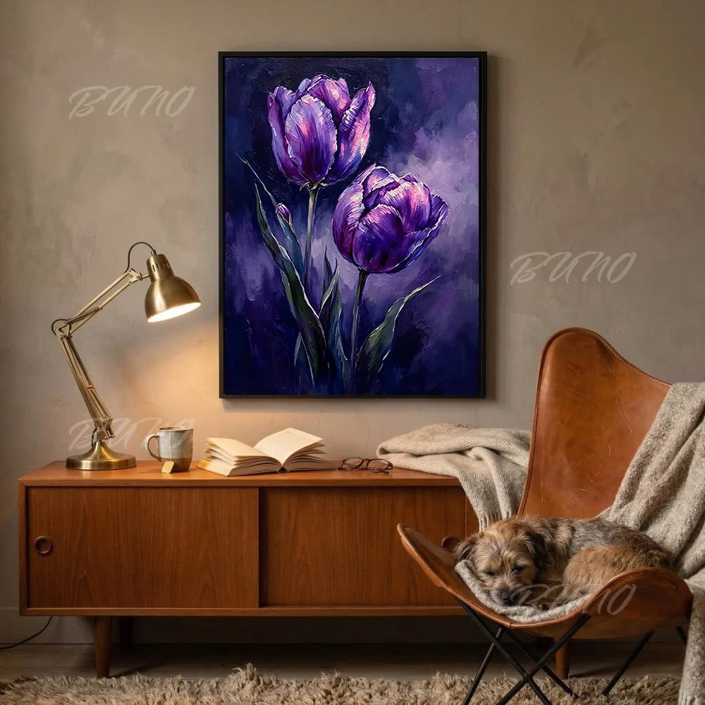 Dark Moody Floral Painting