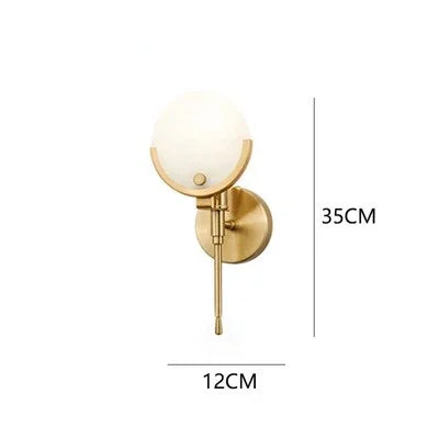 Modern Gold Marble Copper Wall Lamp