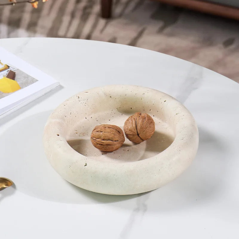 Round Marble Fruit Plate