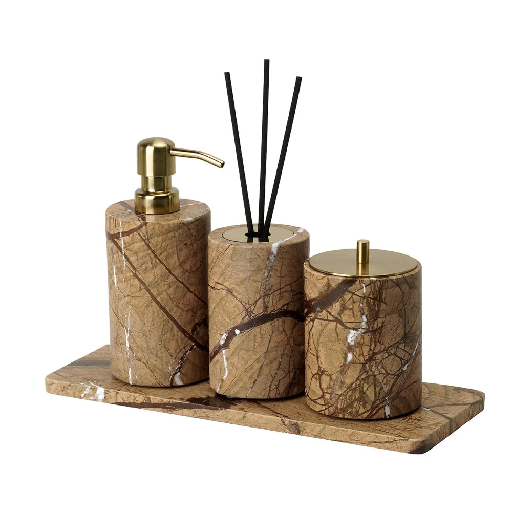 Rainforest Brown Marble Bath Set