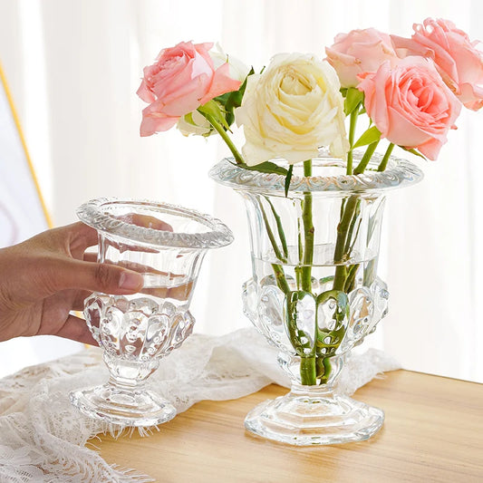 French Relief Glass Vase