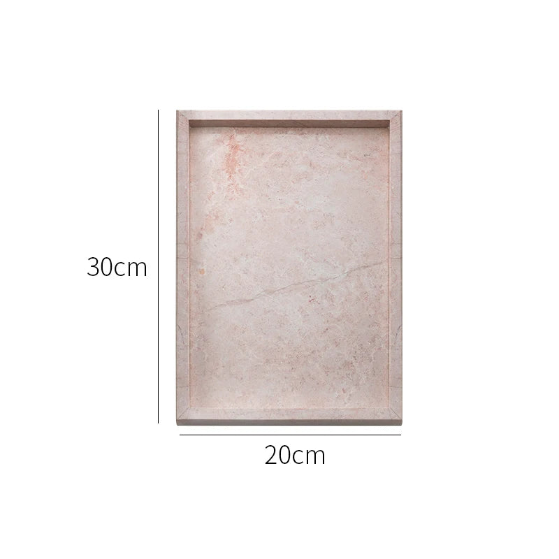 Pink Natural Marble Storage Tray