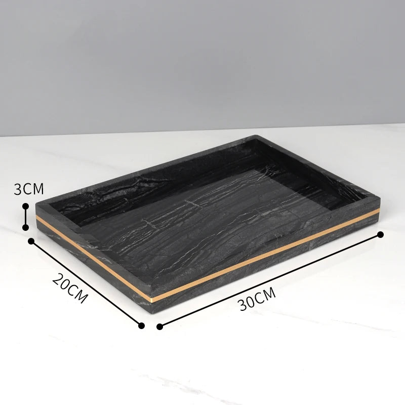 Tree Black Natural Marble Bathroom Set