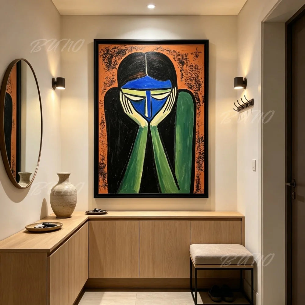 Cubist Face Portrait Art