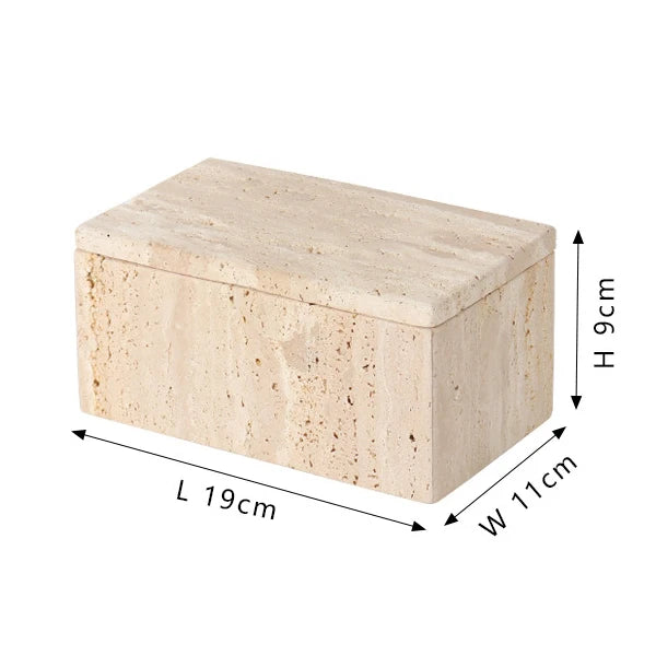 Travertine Storage Container for Jewelry