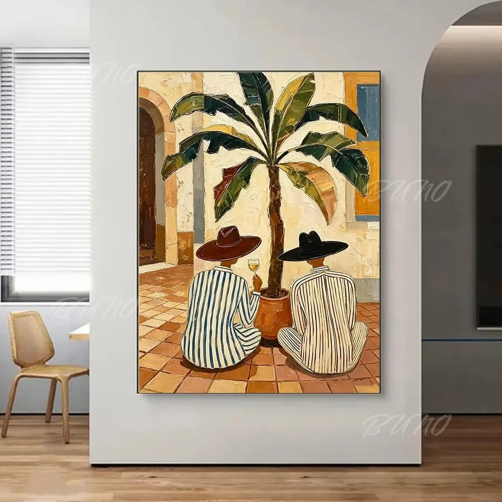Mid-Century Tropical Palm Art