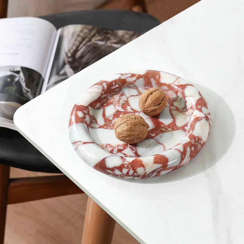 Natural Marble Round Tray