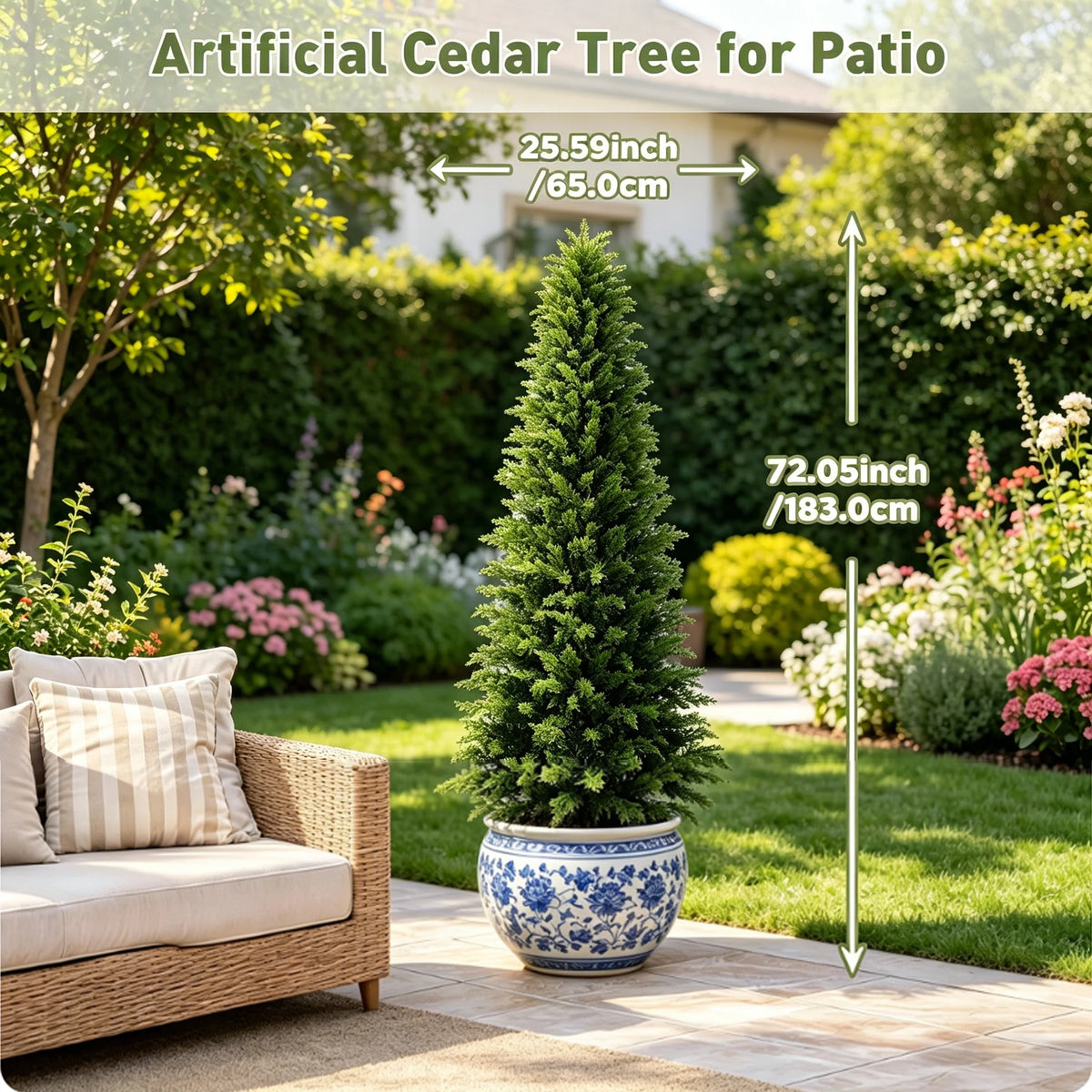 Faux Cedar Topiary Tree